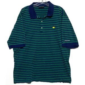 Masters Collection Golf Polo Shirt Striped Mens XL 60s Two Ply Mercerized Cotton